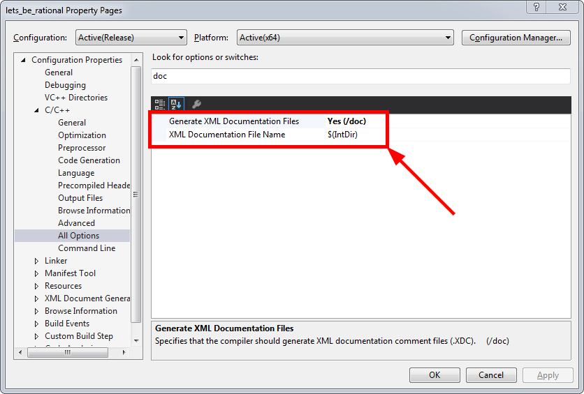 Xml document c. XML комментарии. Кнопка generate doc. Generate XML by properties.