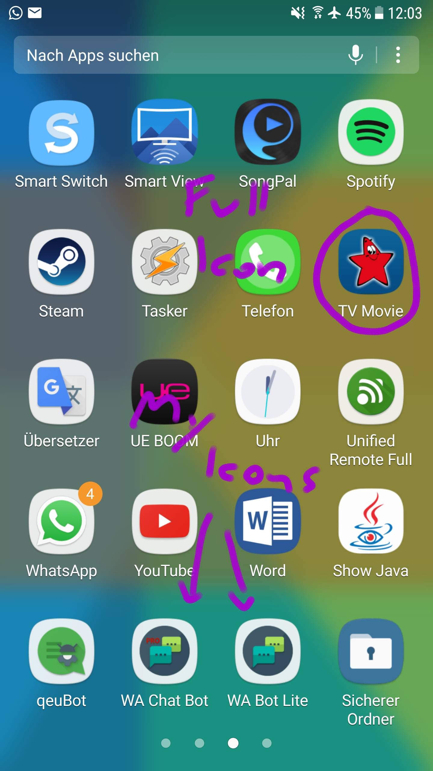 My app's icon and the icon of another App from Google Play
