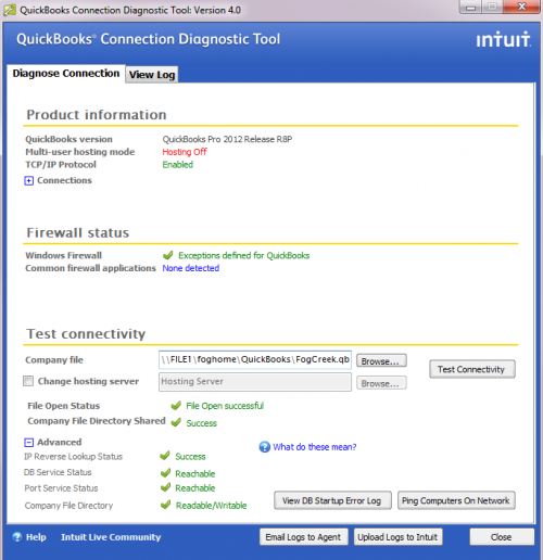 qb diagnostic tool output