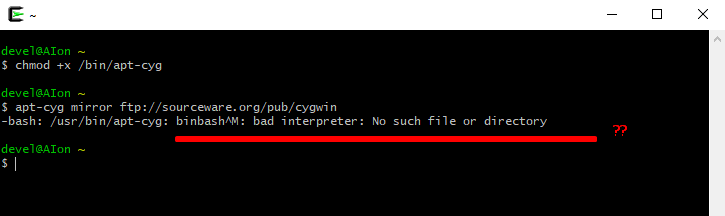 how to install apt-cyg for Cygwin? - error 