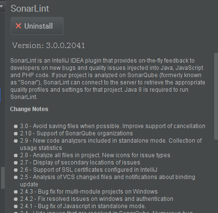 SonarLint version: 3.0
