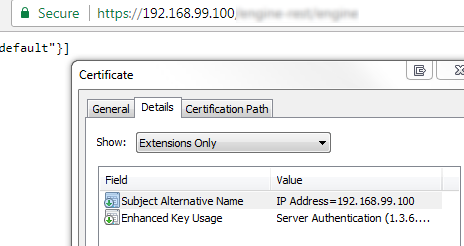 Valid server certificate in Chrome