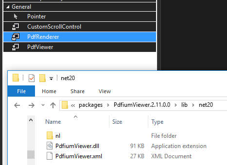 Adding PdfRenderer control to WinForms
