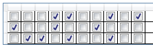 A screenshot of a grid with checkboxes...