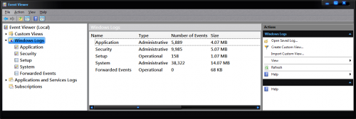 Event Log Size