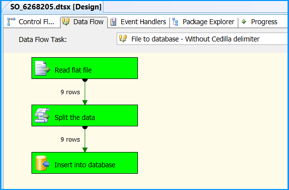 Package execution without delimiter