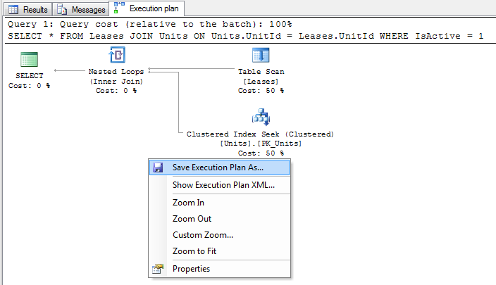 Screenshot of an Execution Plan