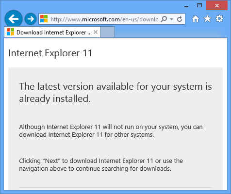 IE11 Message