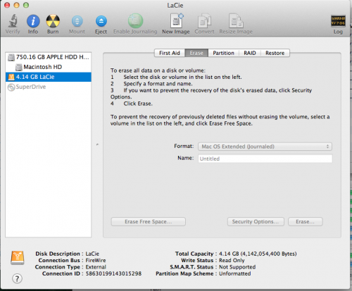 Mac OSX Disk Utility corrupted drive.
