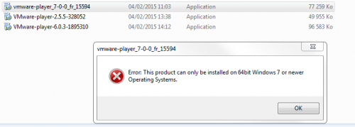 vmware player 7.0.0 not installing